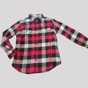* CONNECTICUT ORIGINALS Red and Black Plaid Flannel Shirt Boys Size 10